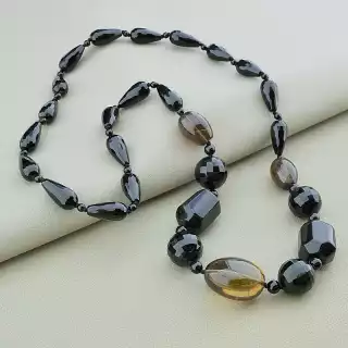 Намисто Агат, Раухтопаз 73 см