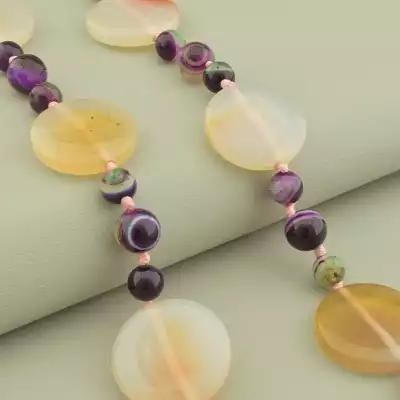 🏷️️ Намисто Агат, Сердолік 48 см. F-102277