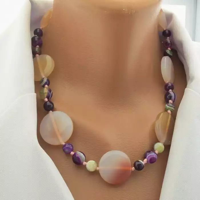 🏷️️ Намисто Агат, Сердолік 48 см. ss_102277