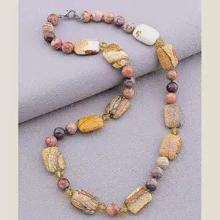 Намисто Яшма, Чеський кришталь 50 см