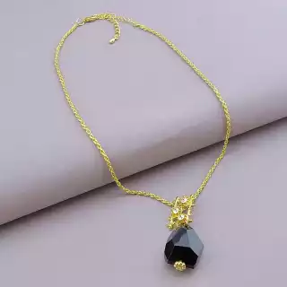 Підвіска + Сережки Агат, Сrystal 42 см.