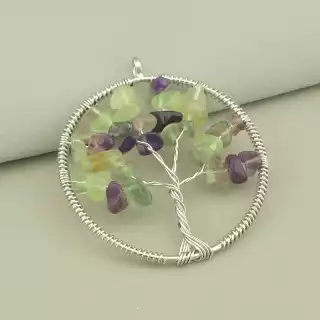 Кулон дерево Флюоріт 50x50мм.