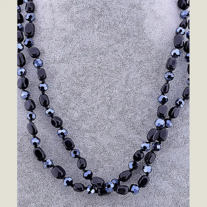 🏷️️ Намисто Агат, Чеський кришталь 120 см ss_69619