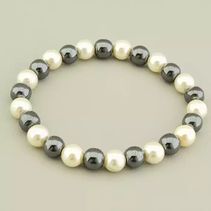 🏷️️ Браслет на резинці Майорка, Гематит 20 см ss_105993