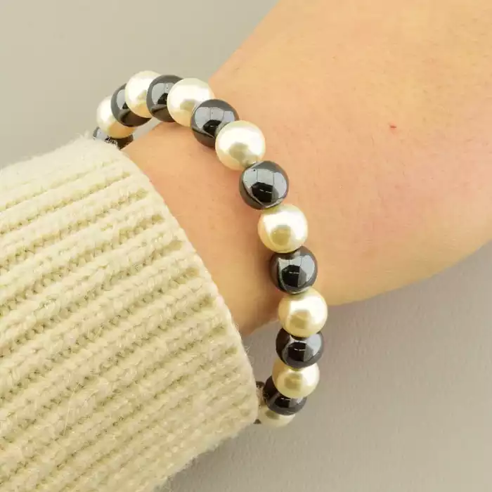 🏷️️ Браслет на резинці Майорка, Гематит 20 см ss_105993