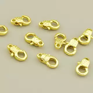 Застібка карабін 12х6мм. (позолота 18к лимонна)