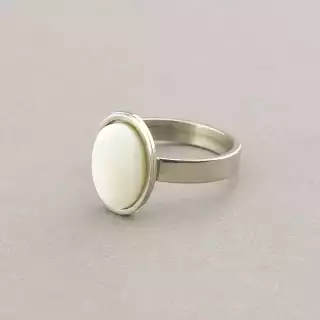 Перстень Stainless Steel Перламутр медична сталь 316L4, 5 р