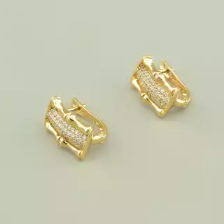 Сережки класичні на англійській застібці Xuping Фіаніт (позолота 18к)