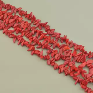 Намистини Корал 40 см. на нитці (натуральне каміння, без застібки)