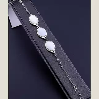 Браслет з карабіном Перламутр 19 см