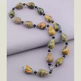 Намисто Яшма, Чеський кришталь 45 см