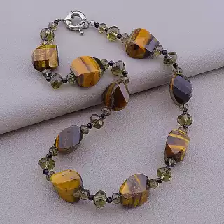 Намисто Тигрове око, Чеський кришталь 48 см