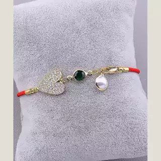 Браслет з карабіном Fashion Фіаніт 16 см (позолота 18к)