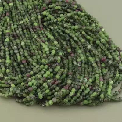 🏷️️ Намистини Цоізіт 40 см. на нитці (натуральне каміння, без застібки) F-100764