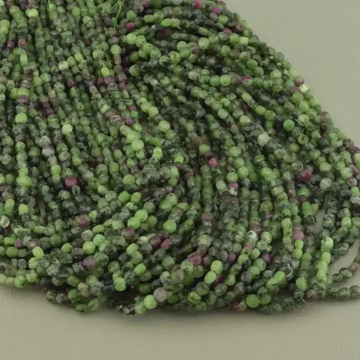 🏷️️ Намистини Цоізіт 40 см. на нитці (натуральне каміння, без застібки) ss_100764