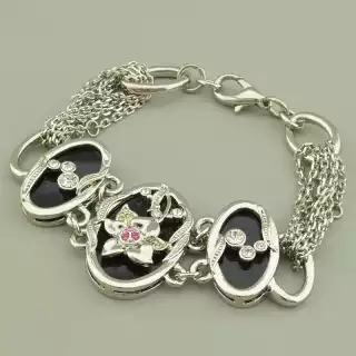 Браслет з карабіном Abella Фіаніт 19 см.