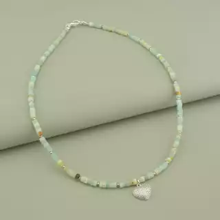 Підвіска серце Кварц, Фіаніт 47 см.