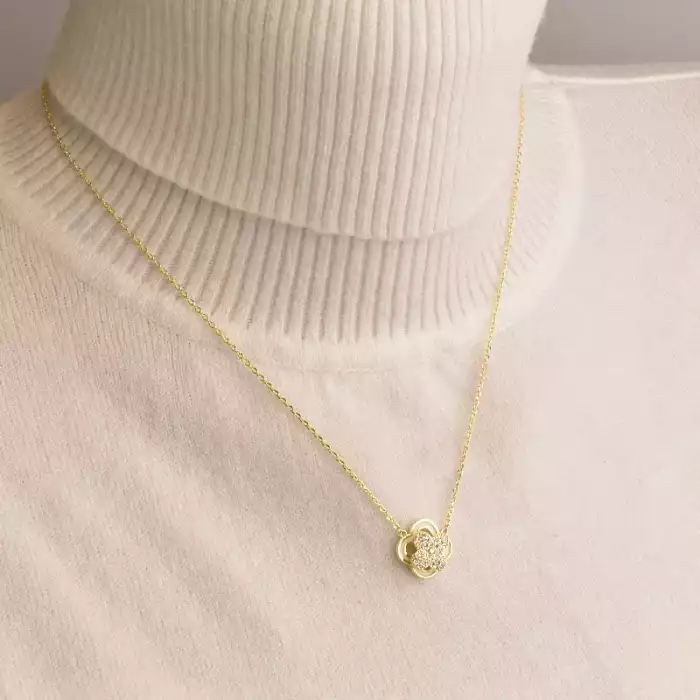 🏷️️ Підвіска квітка Saiya Фіаніт 42 см (позолота 18к лимонна) ss_95601