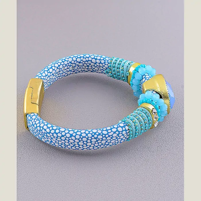 🏷️️ Браслет з магнітною застібкою Сrystal 19 см шкірозамінник ss_18464