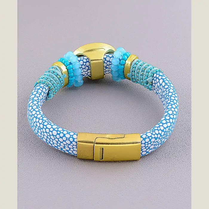 🏷️️ Браслет з магнітною застібкою Сrystal 19 см шкірозамінник ss_18464