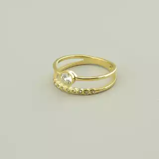 Каблучка медична сталь Xuping Фіаніт (позолота 18к лимонна)