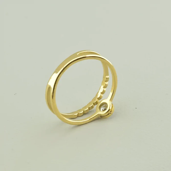 🏷️️ Каблучка медична сталь Xuping Фіаніт (позолота 18к лимонна) ss_96067