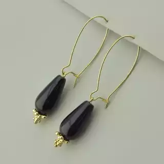 Сережки з підвіскою петля Агат