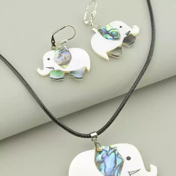 🏷️️ Підвіска + Сережки Галіотіс, Перламутр 45 см ss_79037