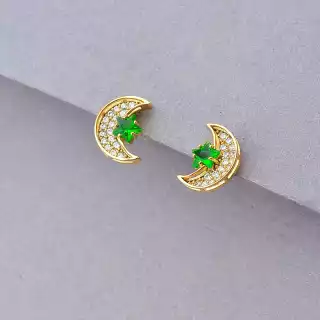 Сережки пусети Фіаніт Xuping (позолота 18к)