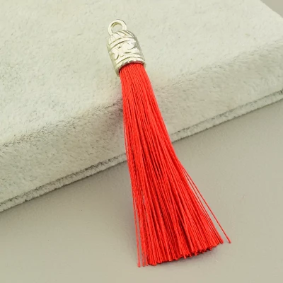 Пензлик шовк (55х80 мм, червоний, срібний, гарна якість)