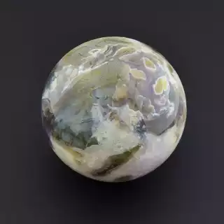 Куля агат (70х70 мм, зелений, сірий, одиничний екземпляр)