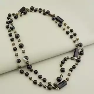 Намисто довге Агат, Раухтопаз 122 см