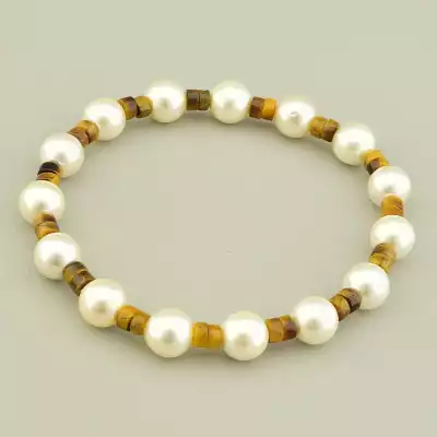 Браслет на резинці Майорка, Тигрове око 19 см