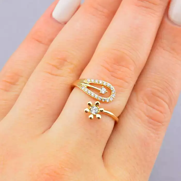 🏷️️ Каблучка Xuping Фіаніт (позолота 18к) ss_91469