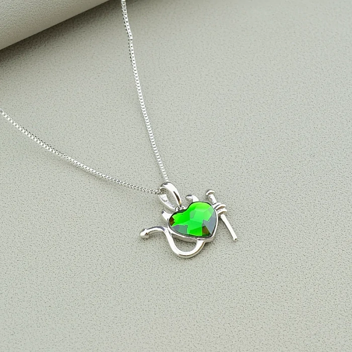 🏷️️ Підвіска серце XUPING Swarovski 40 см. (родій) ss_91598