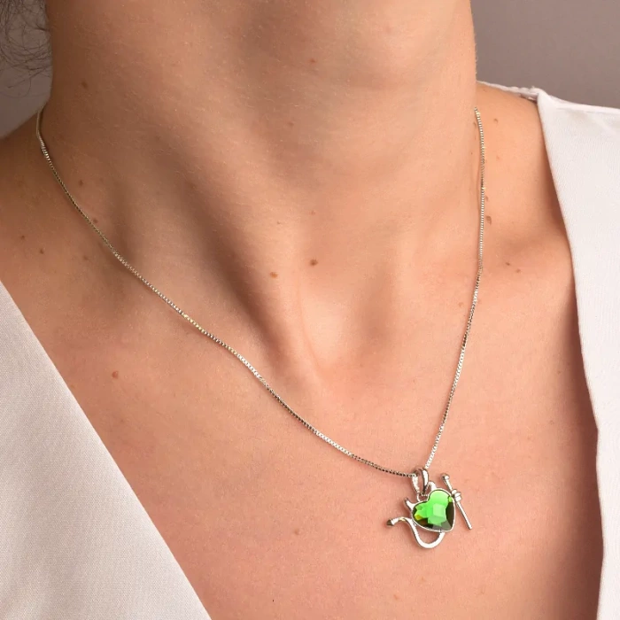 🏷️️ Підвіска серце XUPING Swarovski 40 см. (родій) ss_91598