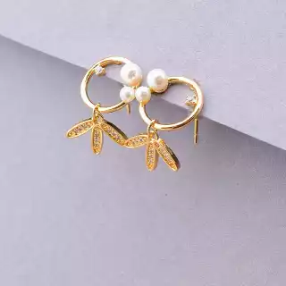 Сережки пусети Xuping Майорка (позолота 18к)