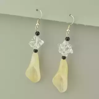 Сережки масивні петля Гірський кришталь, Кварц