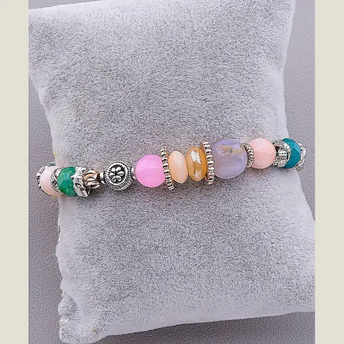 🏷️️ Браслет резинка Самоцвіти 18 см ss_49272