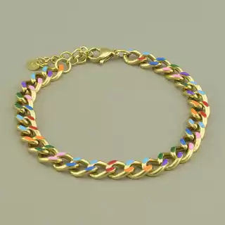 Браслет з карабіном Xuping Емаль 18 см. (позолота лимонна 18к)