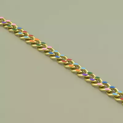 🏷️️ Браслет з карабіном Xuping Емаль 18 см. (позолота лимонна 18к) F-100131