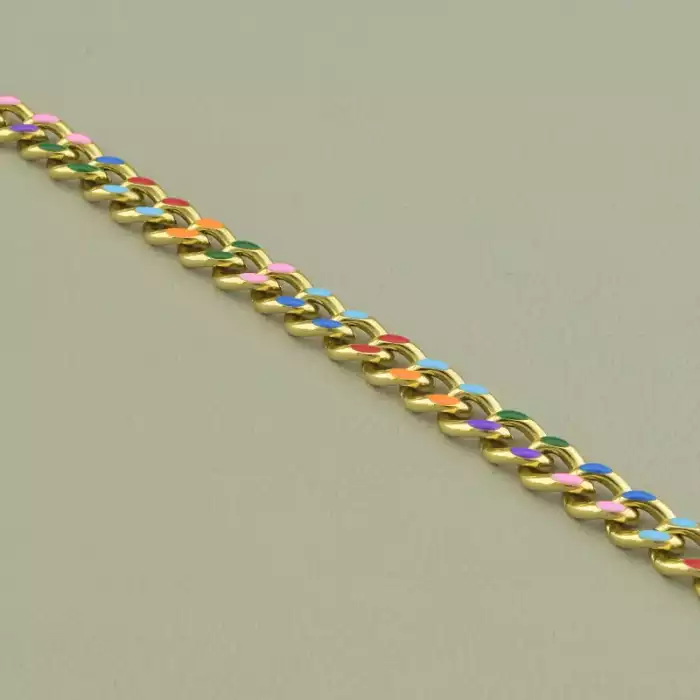 🏷️️ Браслет з карабіном Xuping Емаль 18 см. (позолота лимонна 18к) ss_100131