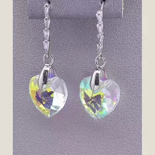 Сережки пусети Juleeze Фіаніт (родій)