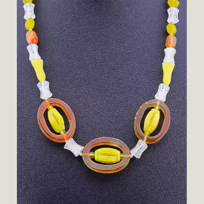 🏷️️ Намисто Нефрит, Сердолік, Гірський кришталь 54 см F-51461