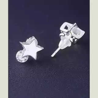 Сережки пусети срібло (925 проба) Фіаніт