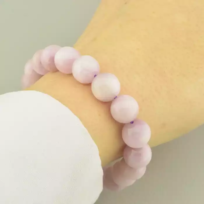 🏷️️ Браслет резинка Кунцит 18 см. 10,5 мм. ss_100660