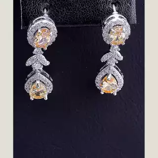 Сережки пусети Big Dipper Фіаніт (родій)