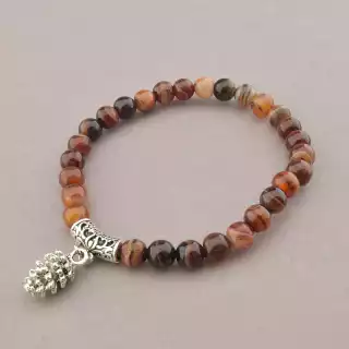 Браслет резинка Агат 18 см.