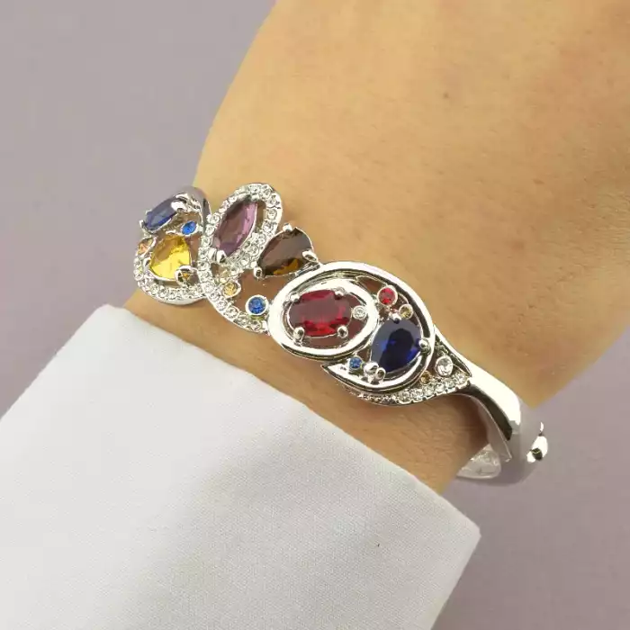 🏷️️ Браслет шарнірний Фіаніт 18 см. ss_95953