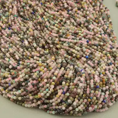 🏷️️ Намистини Самоцвіти 39 см. 2,5мм. на нитці (натуральне каміння, без застібки) F-104370